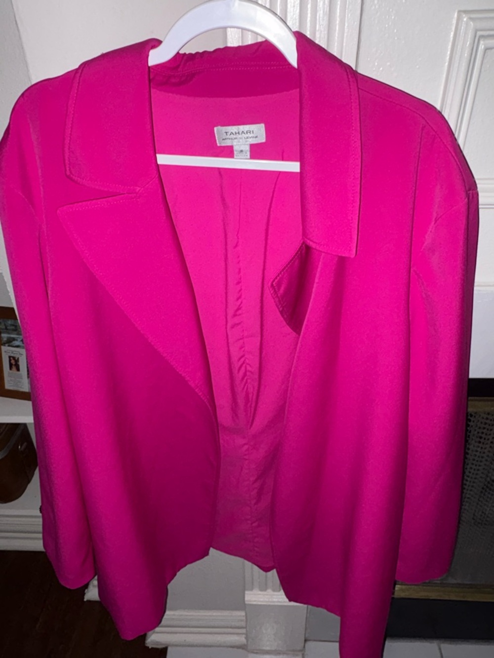 Tahari Bright Pink Open-Front Blazer - Picture 2 of 4